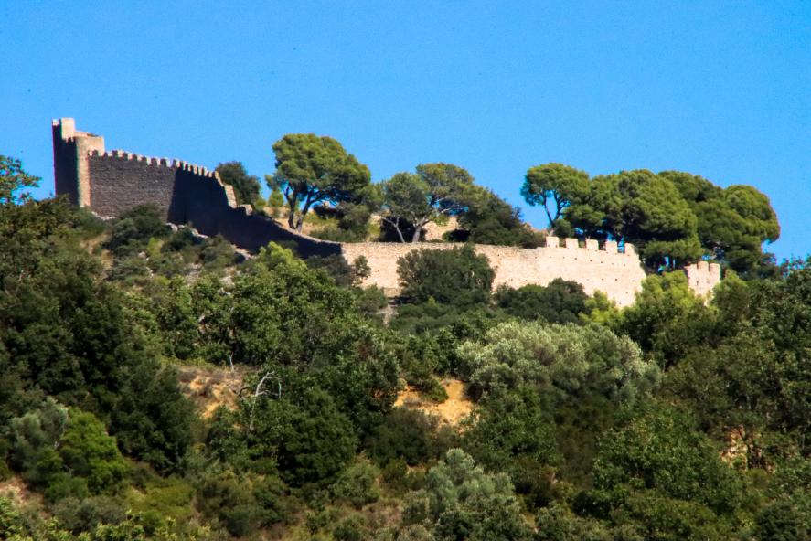 Le Castellas, vestiges médiévaux entourés de pins parasols