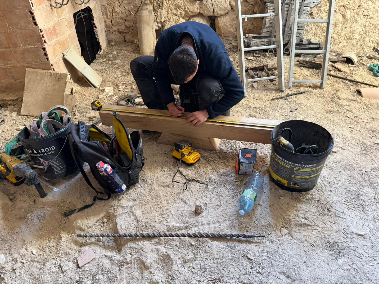 Chantier de restauration sur le site